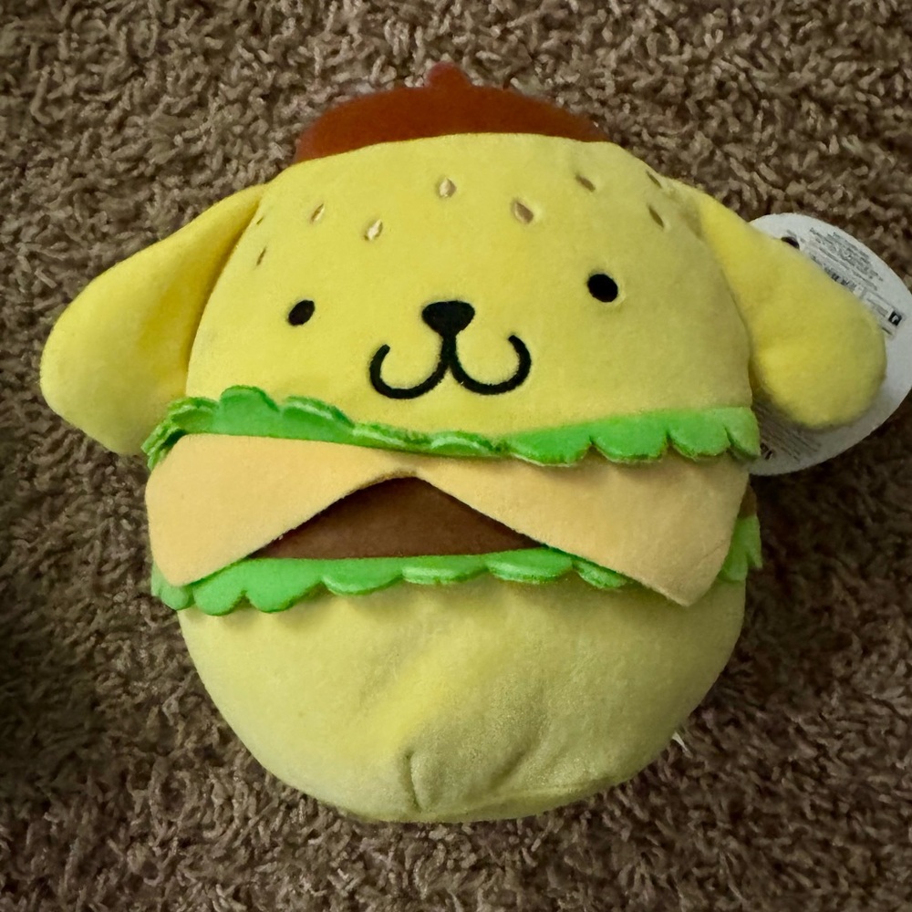 NWT Squishmallows Sanrio Hello Kitty Friends Squad plush Pompompurin Cheeseburge - Picture 2 of 4